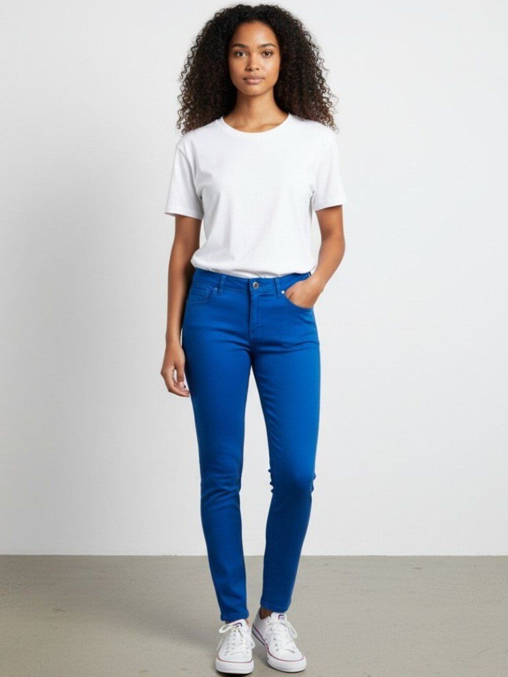 Hollister Cobalt Blue Denim Skinny Low Rise Colorful Stretch Jeans Size 3 W26